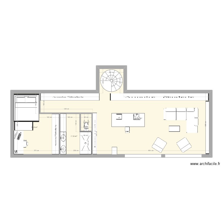 V1 chambery. Plan de 4 pièces et 83 m2