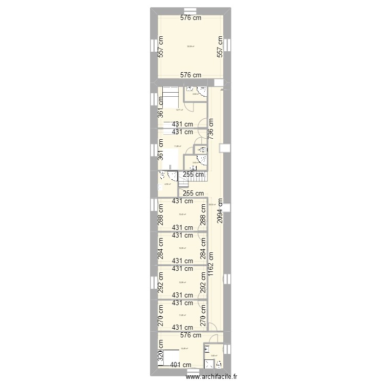 FAES RENO BIS. Plan de 14 pièces et 169 m2