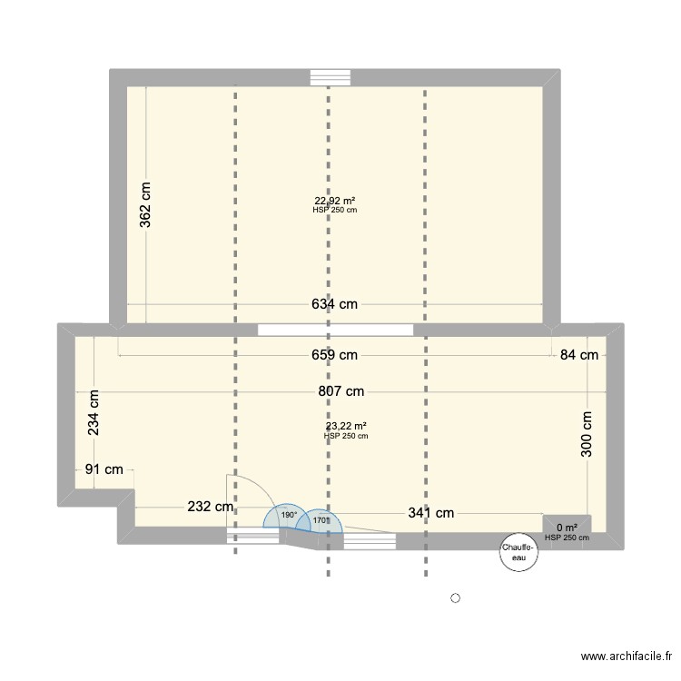 Laforja 19. Plan de 3 pièces et 46 m2