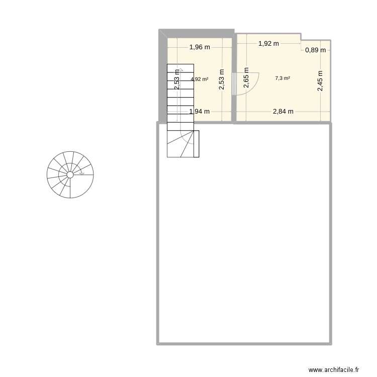 maison. Plan de 2 pièces et 12 m2