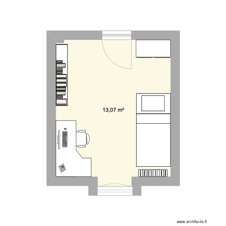 Tanguy 3. Plan de 1 pièce et 13 m2