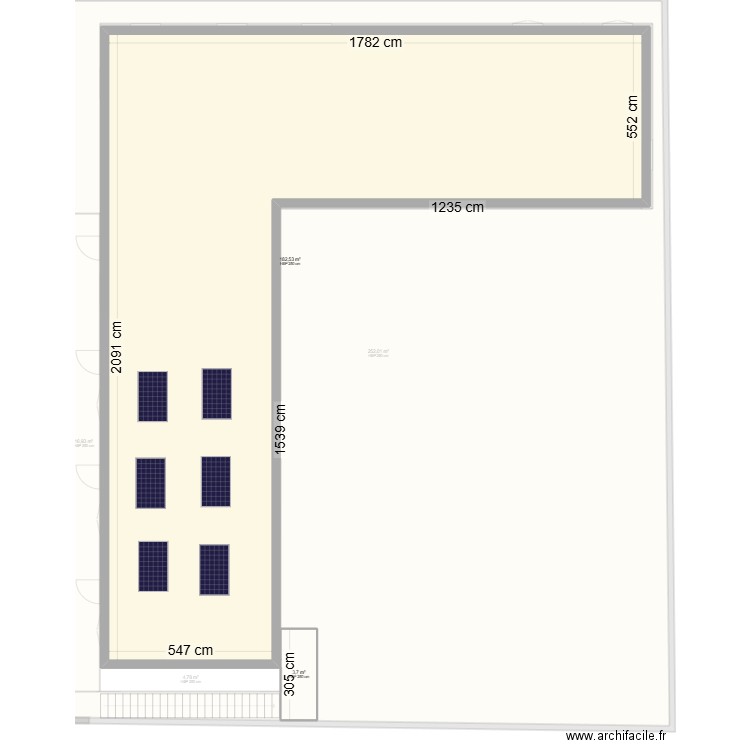 Auberge. Plan de 33 pièces et 1483 m2