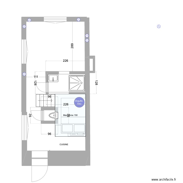 ST SAUVEUR PROJET V1. Plan de 2 pièces et 3 m2