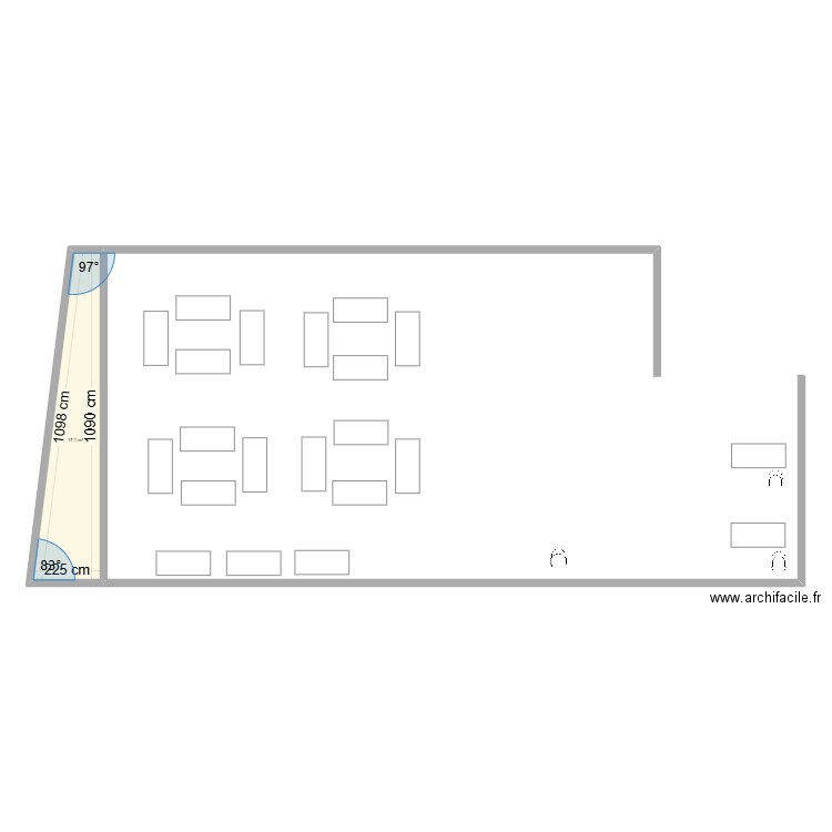 Caen. Plan de 1 pièce et 17 m2