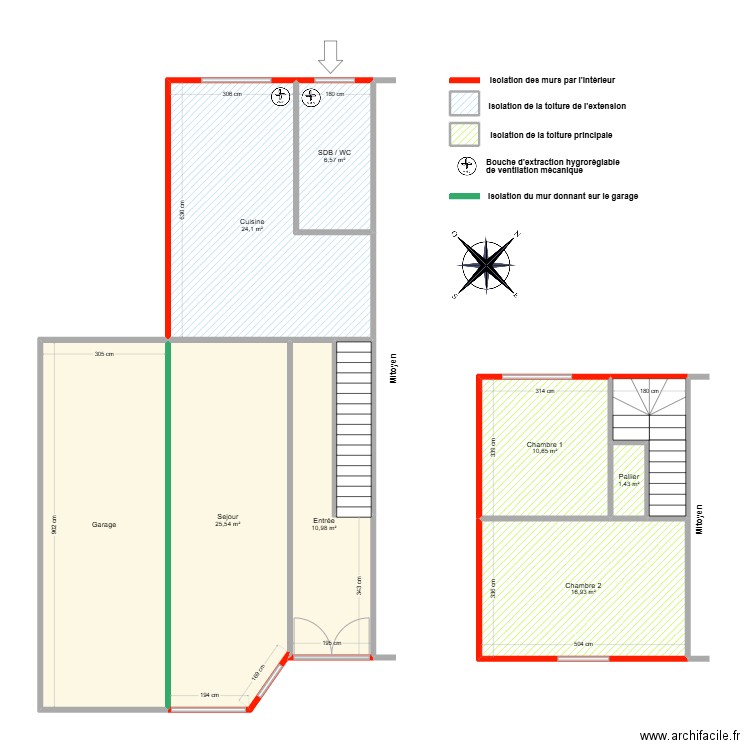 HURET travaux. Plan de 12 pièces et 132 m2