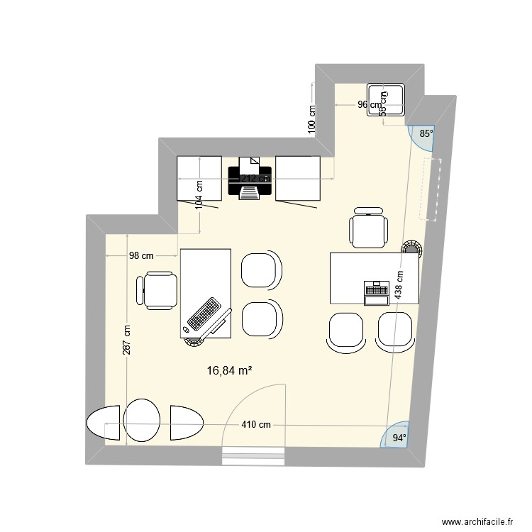 jpr lecourbe. Plan de 1 pièce et 17 m2