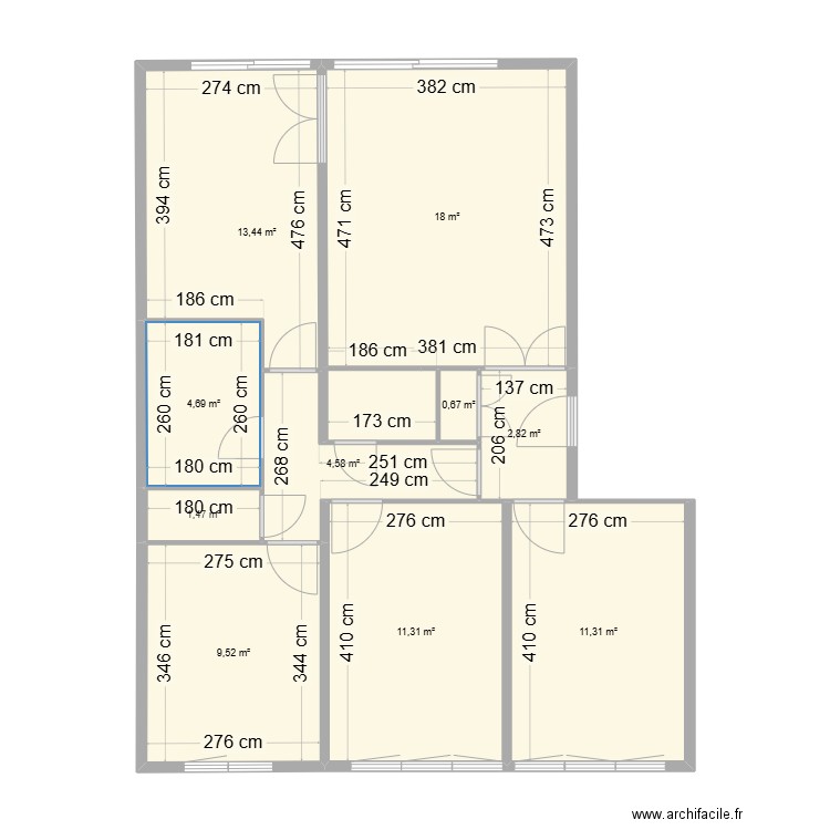 APPARTEMENT. Plan de 10 pièces et 78 m2