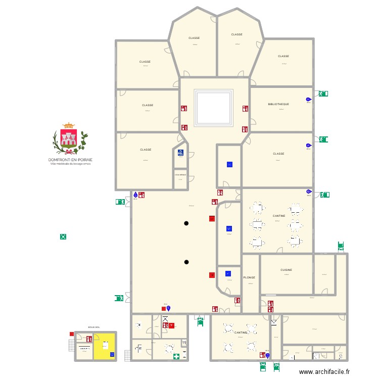 ECOLE PRIMAIRE SAINT FRONT. Plan de 32 pièces et 1248 m2