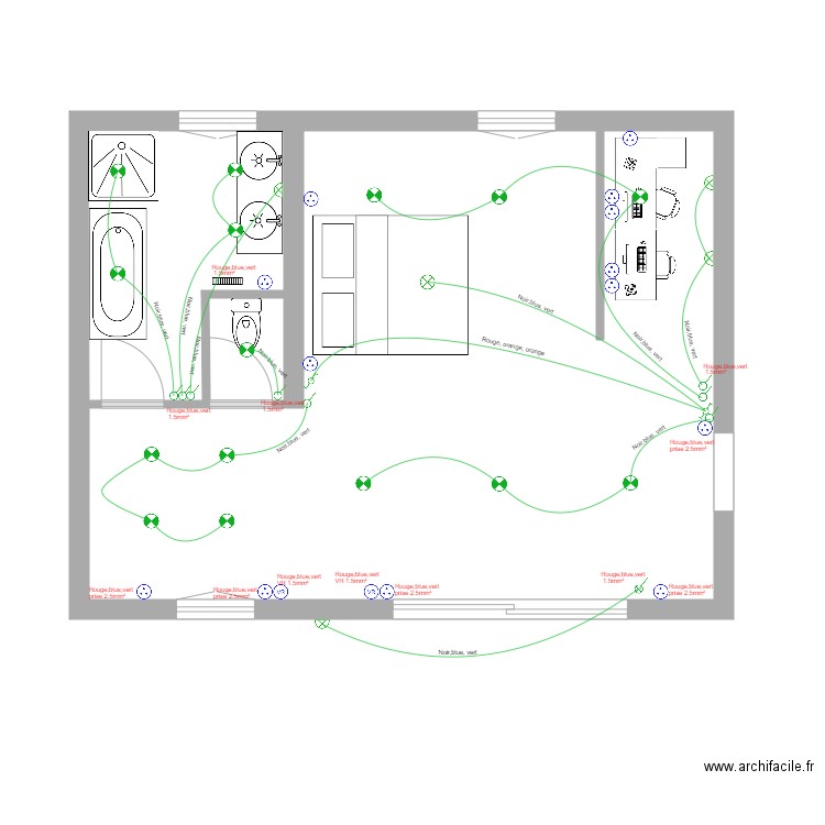 lainez1. Plan de 3 pièces et 46 m2