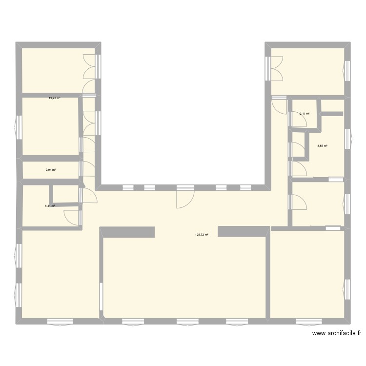 la motte. Plan de 6 pièces et 165 m2