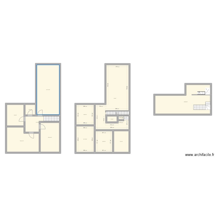 Plan de base. Plan de 13 pièces et 208 m2