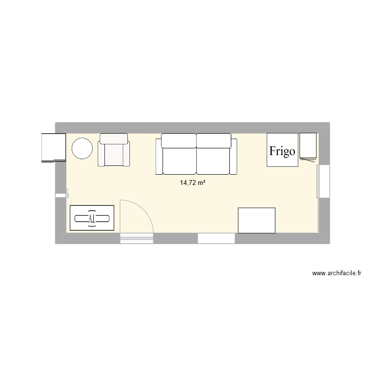 maman. Plan de 1 pièce et 15 m2