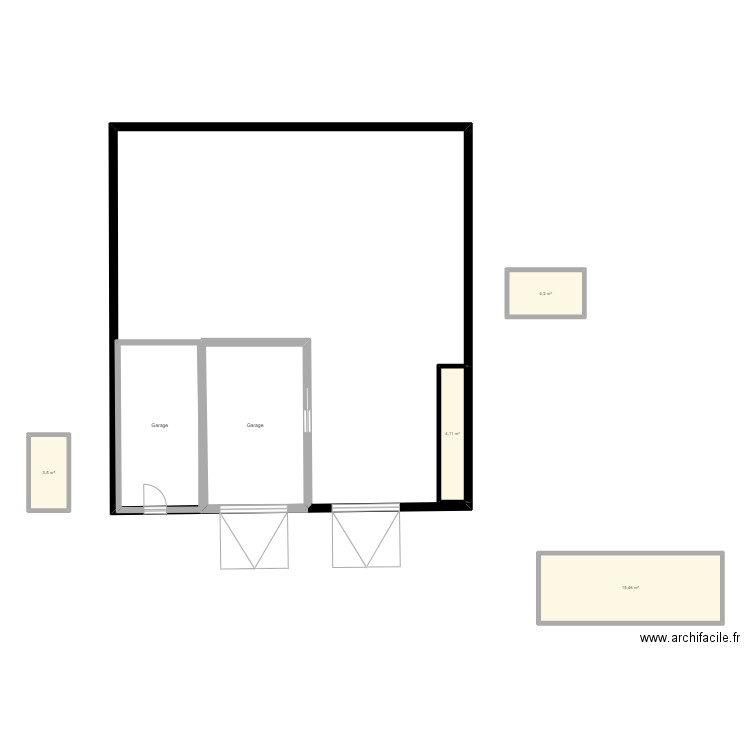 Mégadome. Plan de 6 pièces et 63 m2