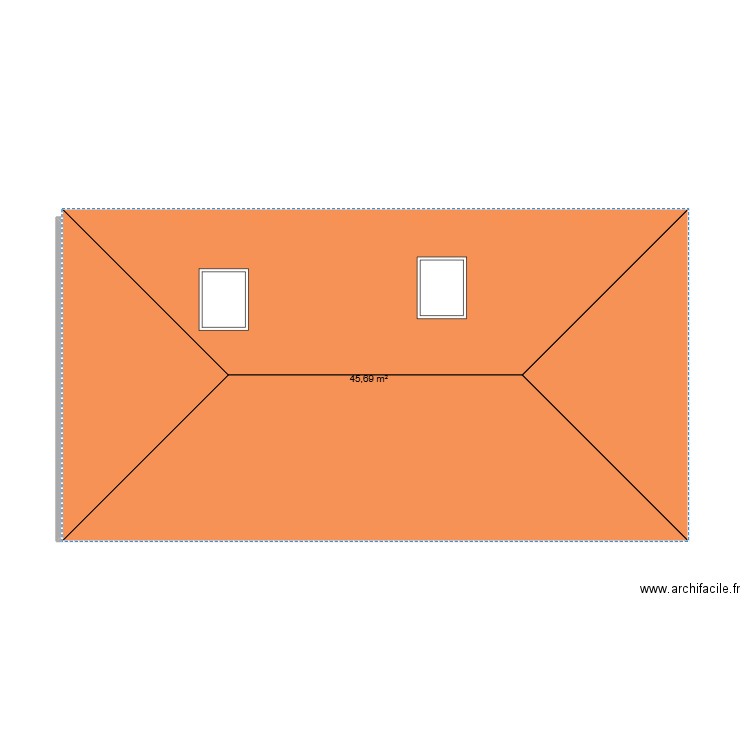 travaux. Plan de 1 pièce et 46 m2