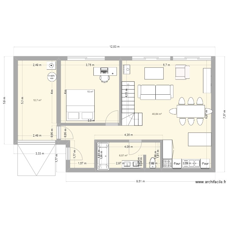 Perso 3. Plan de 8 pièces et 109 m2