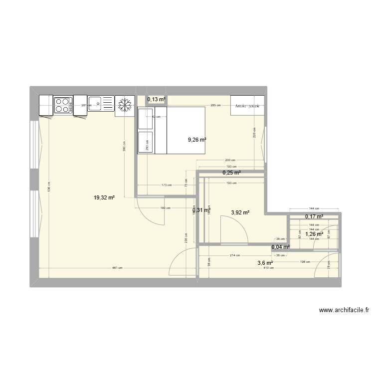 rouen justine chambre cuisine. Plan de 10 pièces et 38 m2