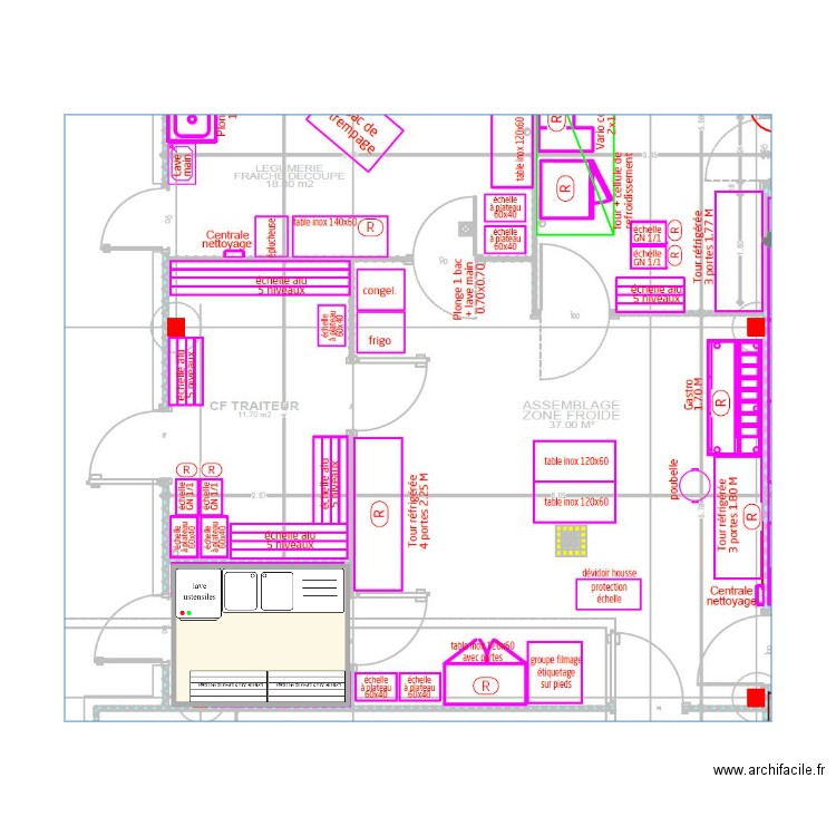 plonge montmorot. Plan de 1 pièce et 6 m2