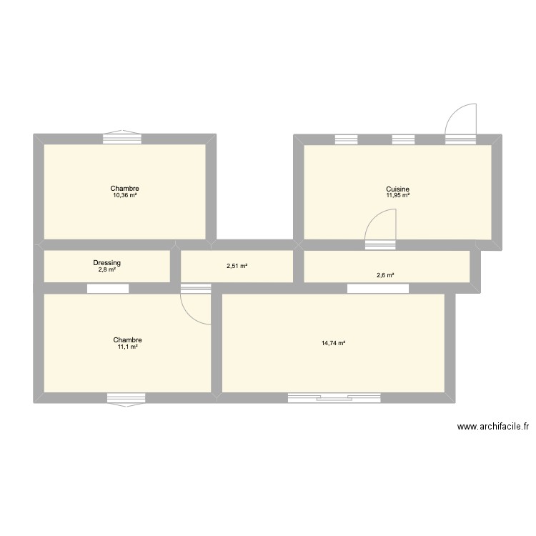 PRENAT. Plan de 7 pièces et 56 m2