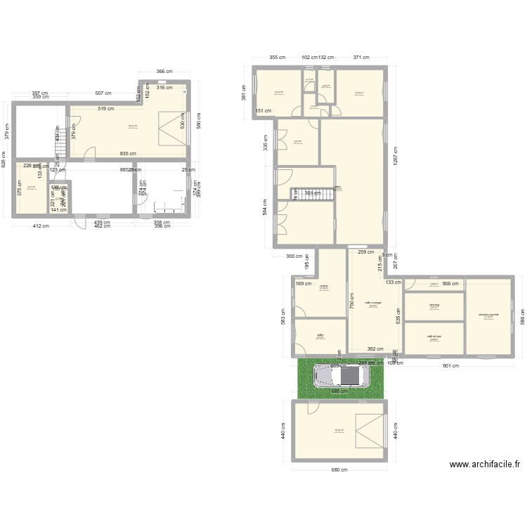 Christine DENOYELLE. Plan de 19 pièces et 260 m2