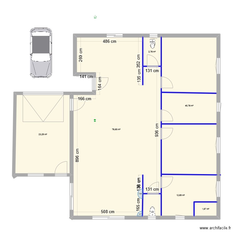 maison domi. Plan de 9 pièces et 151 m2