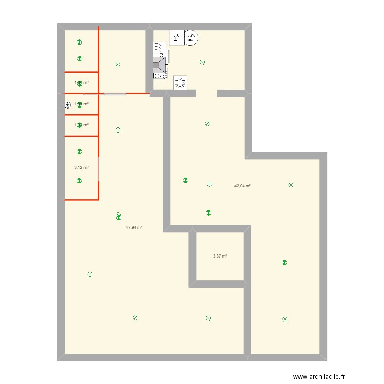 bormes. Plan de 7 pièces et 100 m2