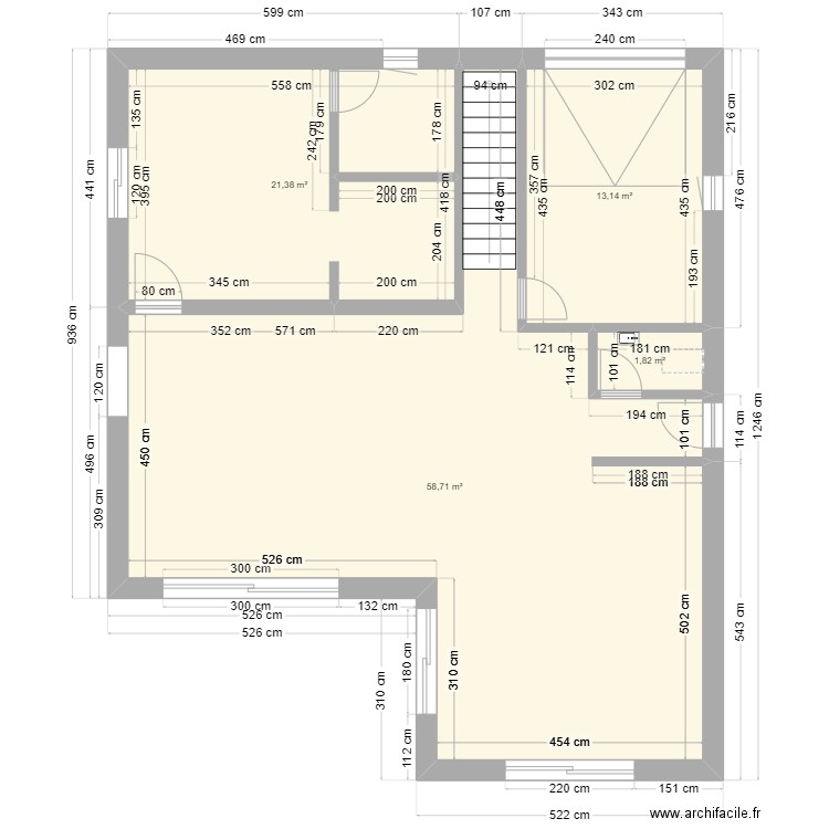 thomas lecci. Plan de 4 pièces et 95 m2