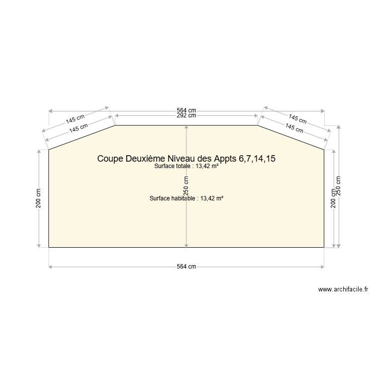 Coupe Duplex Corderie. Plan de 0 pièce et 0 m2