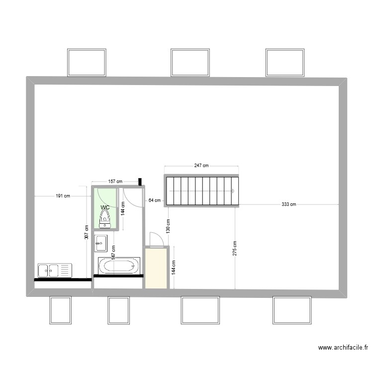 CYSOING ACTUEL 2. Plan de 2 pièces et 2 m2