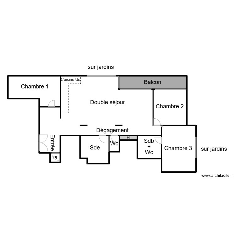 MORAND.projeté. Plan de 10 pièces et 191 m2