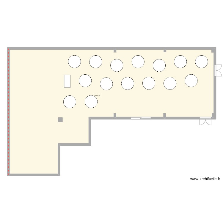 disposition tables. Plan de 1 pièce et 255 m2