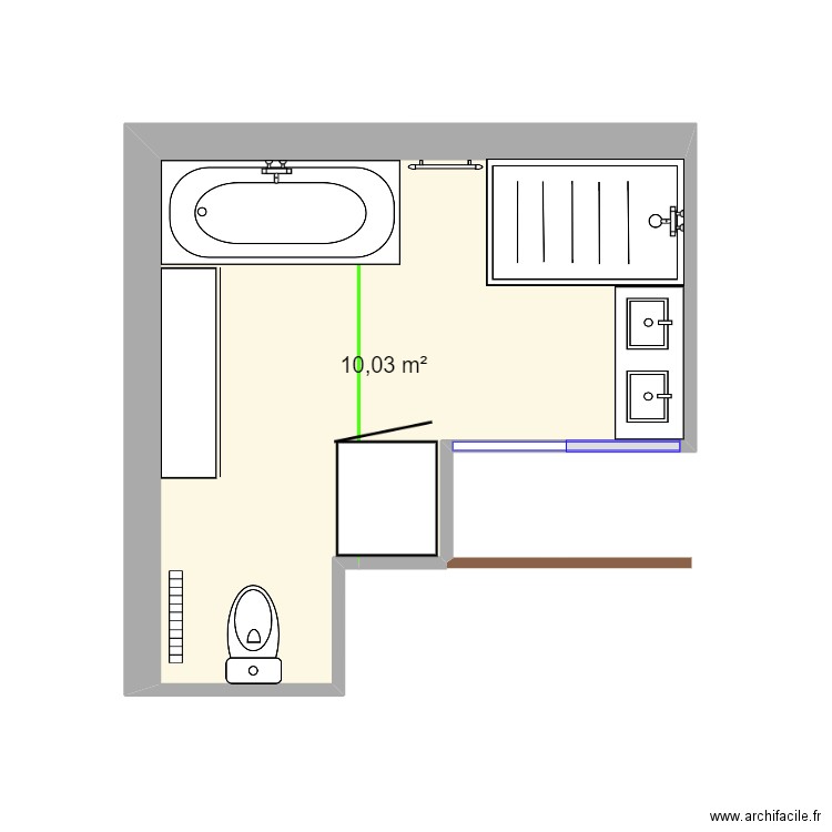 charlotte 3. Plan de 1 pièce et 10 m2