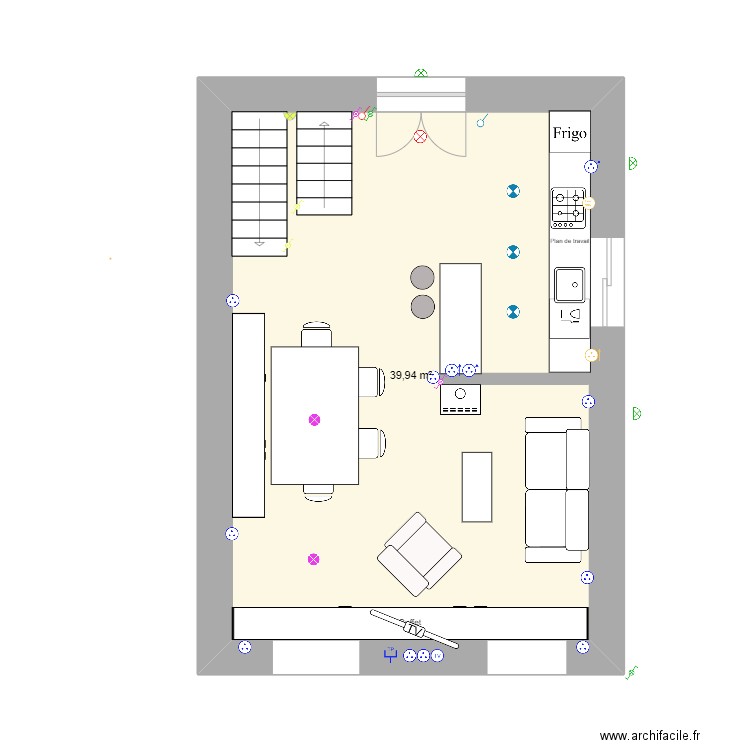 GRANDE DE LAPRADE 1er étage après ikéa. Plan de 1 pièce et 40 m2