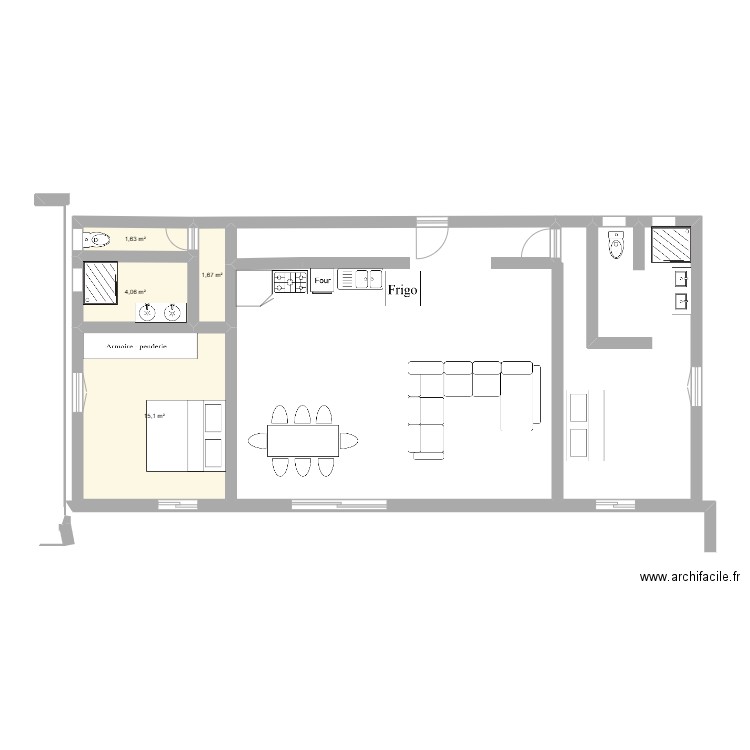 Plan de reve. Plan de 4 pièces et 22 m2