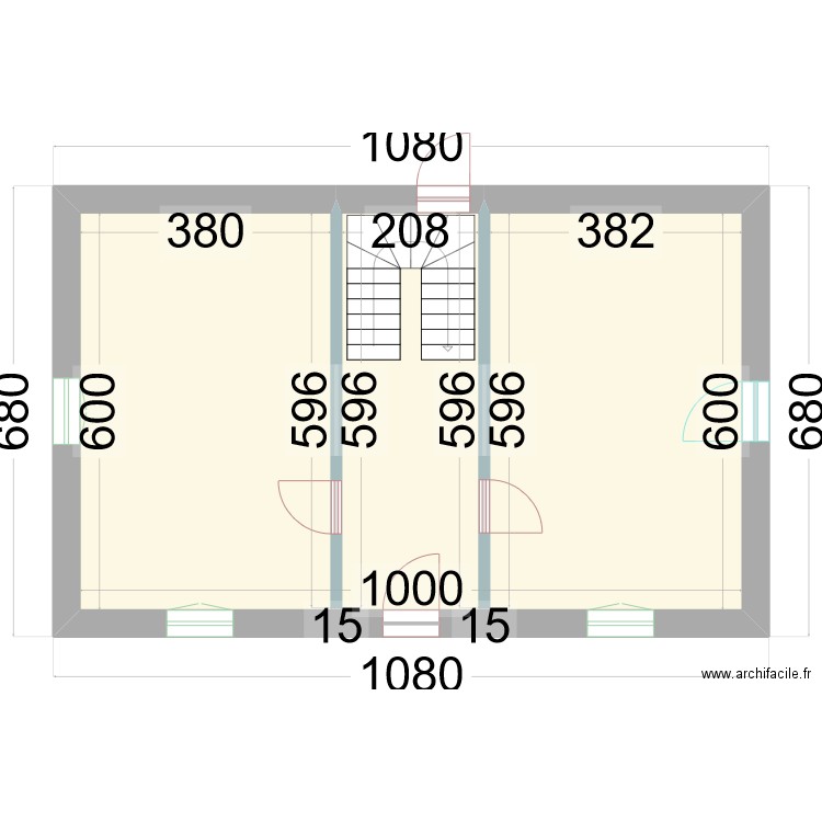 Marmayou. Plan de 1 pièce et 58 m2