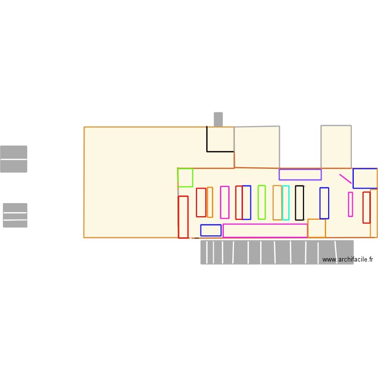 magasin GBMA. Plan de 37 pièces et 10835 m2