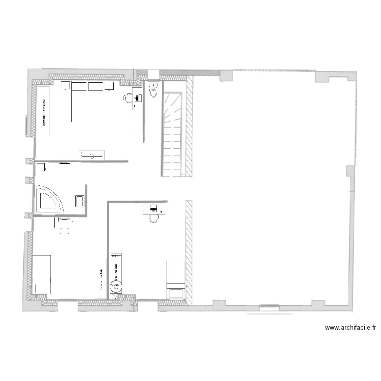 Aménagement étage échelle. Plan de 0 pièce et 0 m2