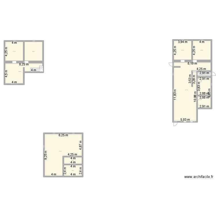 MAISON Thérése. Plan de 11 pièces et 258 m2