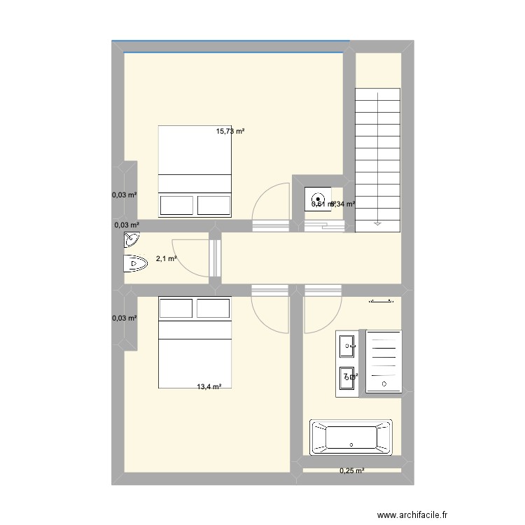 saint giles. Plan de 10 pièces et 48 m2