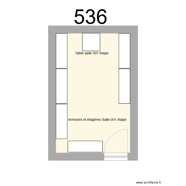 Salle 536  - ESIC. Plan de 1 pièce et 10 m2