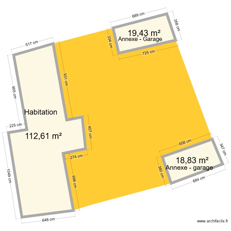 Plan sommaire. Plan de 3 pièces et 151 m2