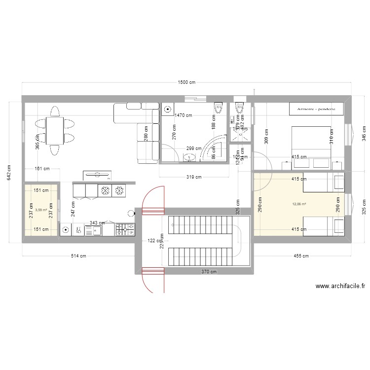 lotfi bzh 2. Plan de 2 pièces et 16 m2