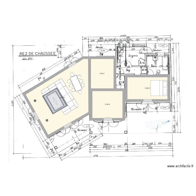 62 AV GAL CARMILLE RDC_6. Plan de 4 pièces et 73 m2