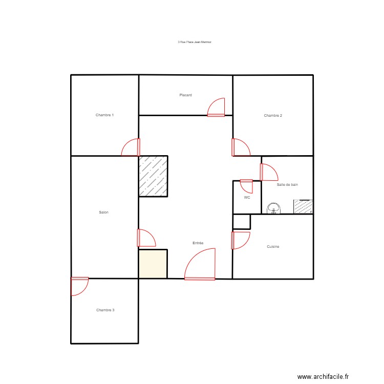 Plan Vendeuvre 7. Plan de 10 pièces et 30 m2