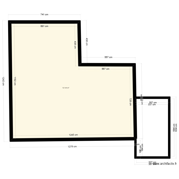 maison3. Plan de 1 pièce et 121 m2