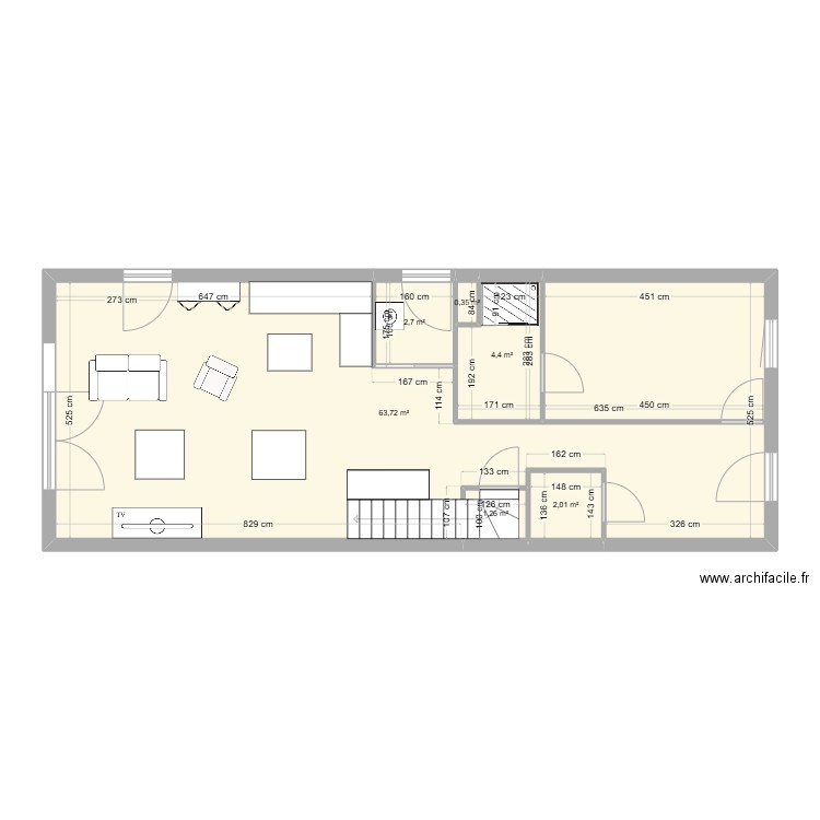 Vincent1. Plan de 6 pièces et 74 m2