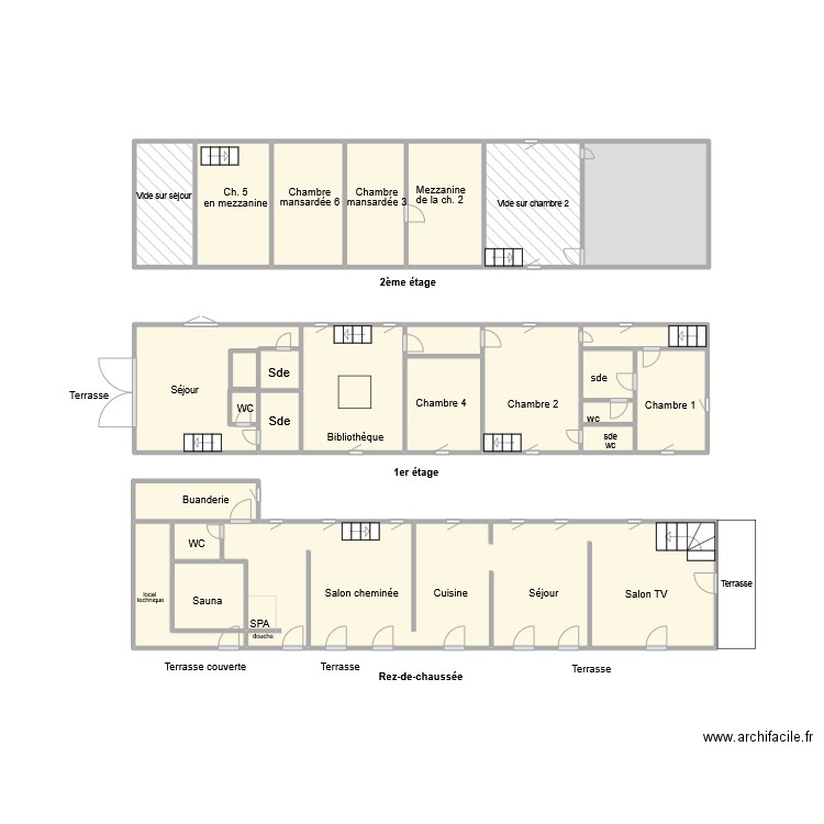 GR2196. Plan de 25 pièces et 45 m2