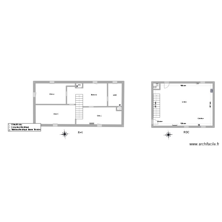 Maison Charles thibault . Plan de 2 pièces et 91 m2