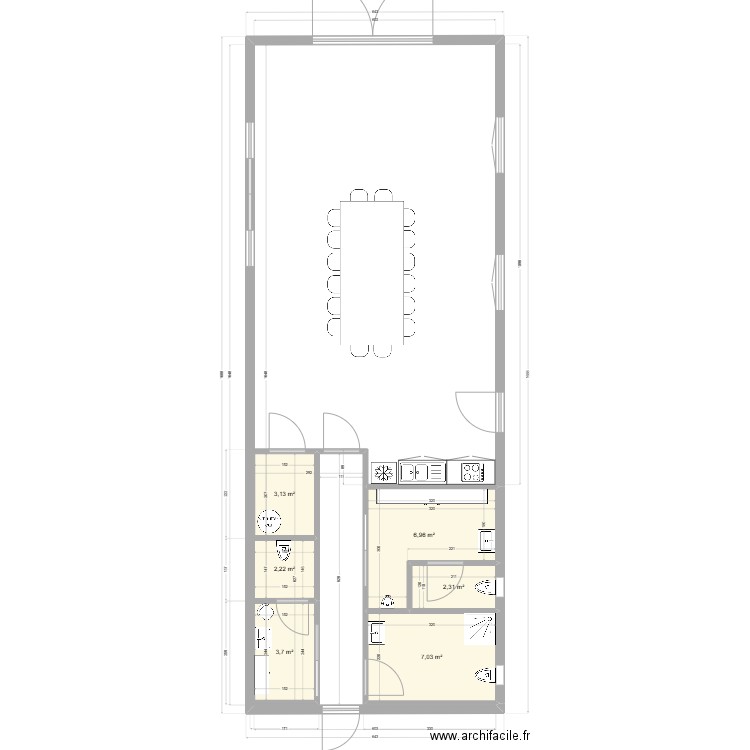 Luxeuil . Plan de 6 pièces et 25 m2