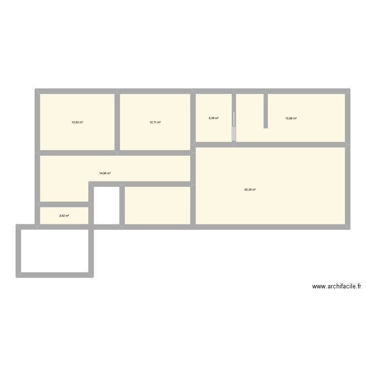 Plan V3. Plan de 7 pièces et 106 m2