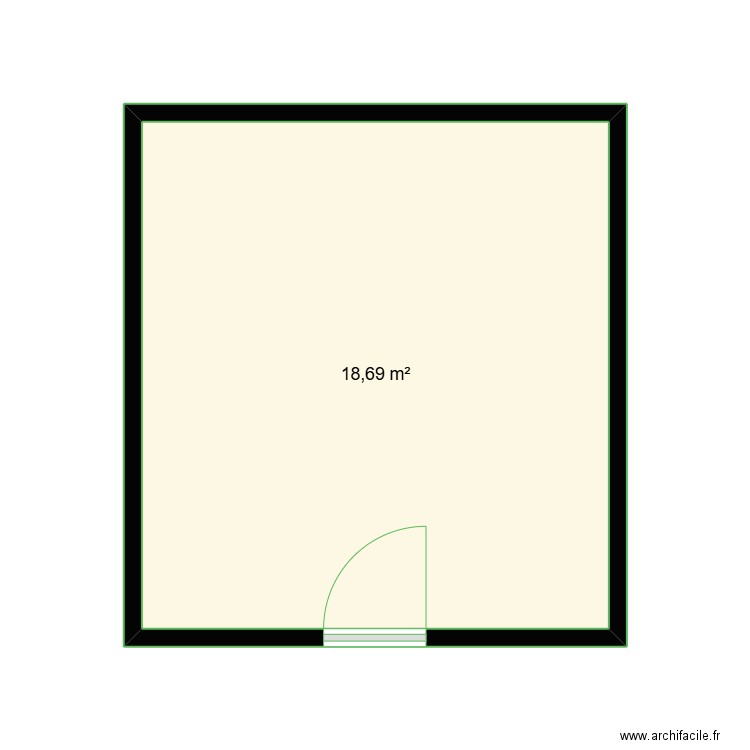 Noah Avaert. Plan de 1 pièce et 19 m2